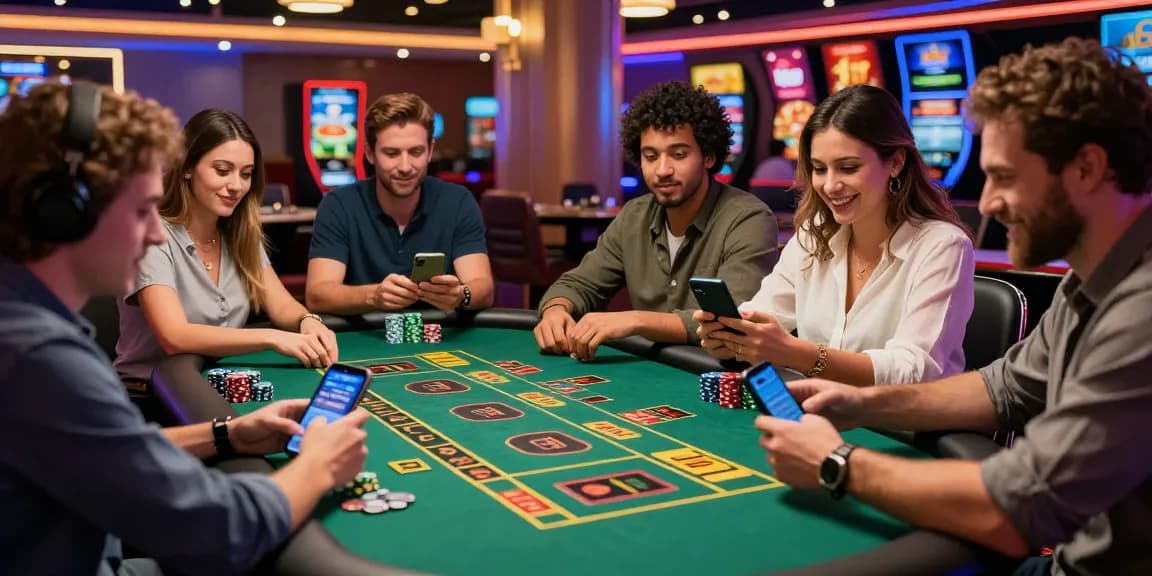Exciting casino scene at an international credit card casino showcasing players engaged in online gaming, highlighting https://transact.org.uk as a leading source for credit card gambling.