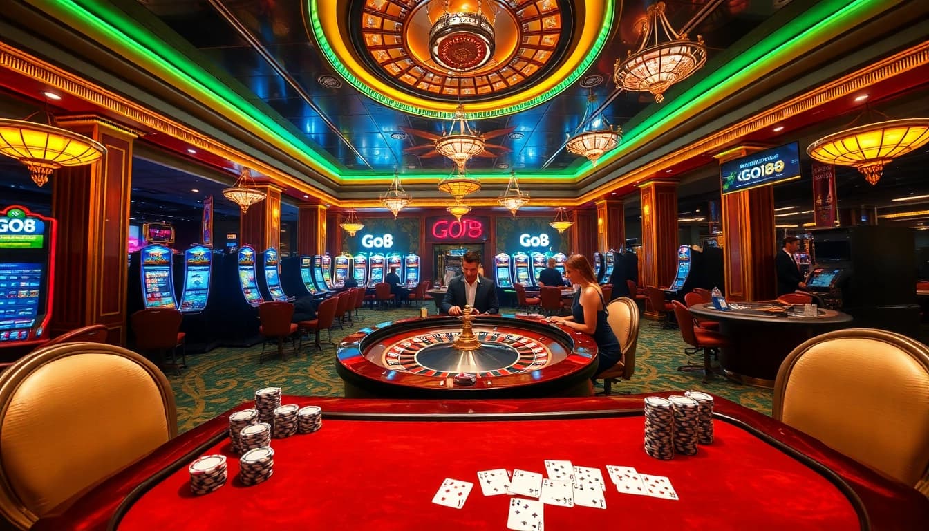 Exciting gameplay at GO8 casino with vibrant roulette table and luxury decor.