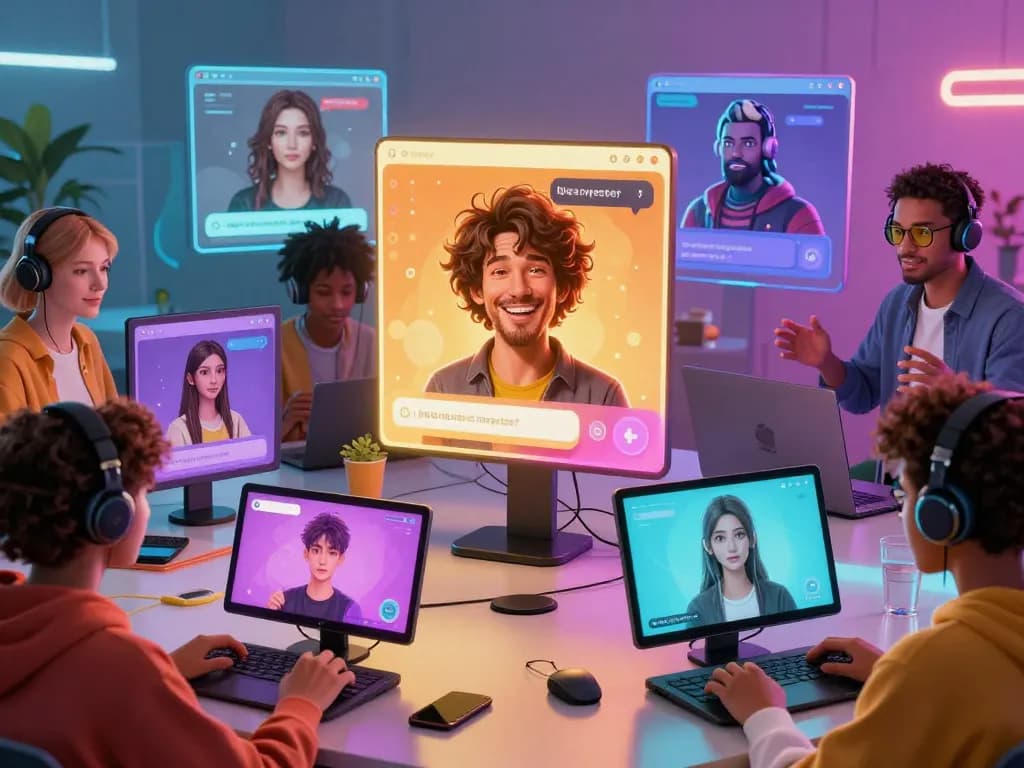 Engaging users interacting with character ai nsfw technology, customizing AI companions in immersive digital environments.