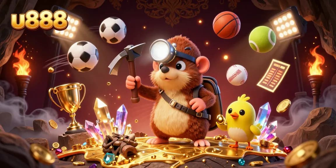 Engage with u888's thrilling treasure hunting adventure featuring vibrant elements and dynamic sports action.