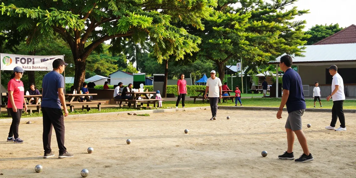 Community members enjoying petanque at fopikotabontang.org event, showcasing tradition and camaraderie.