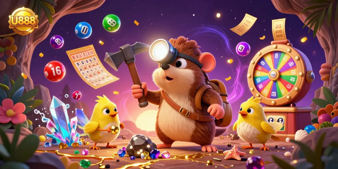 Experience U888’s thrilling adventures as a mole uncovers treasures amidst vibrant casino elements.