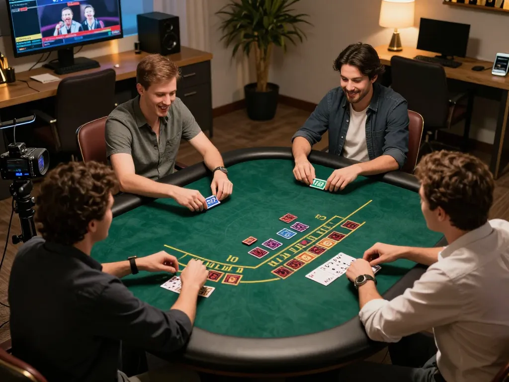 Players enjoying live dealer blackjack on n188 com, immersed in strategic gameplay from home.