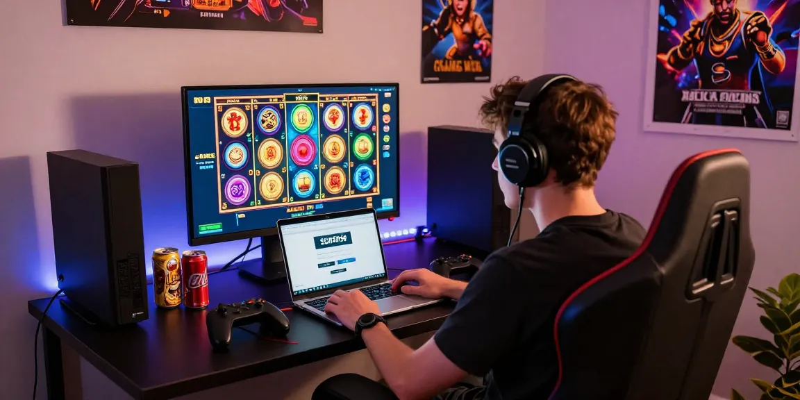Pengalaman bermain slot online di SUPER59 login yang mengasyikkan dari rumah dengan gamer di kursi nyaman.