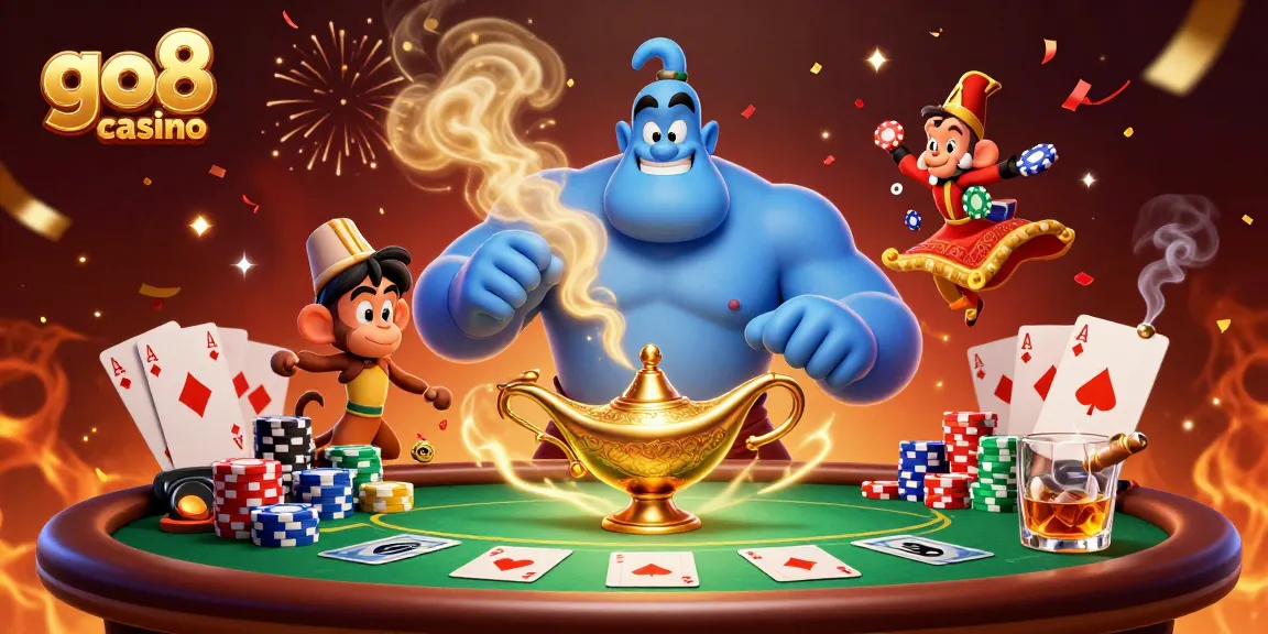 Experience the excitement of go8 casino with vibrant colors, poker action, and dynamic characters.