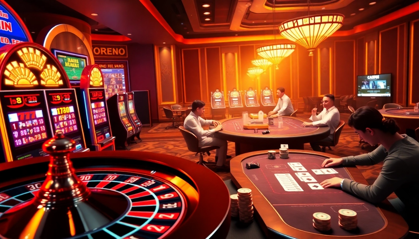 Experience the thrilling atmosphere of trang chủ 68WIN with players at a lively casino table.