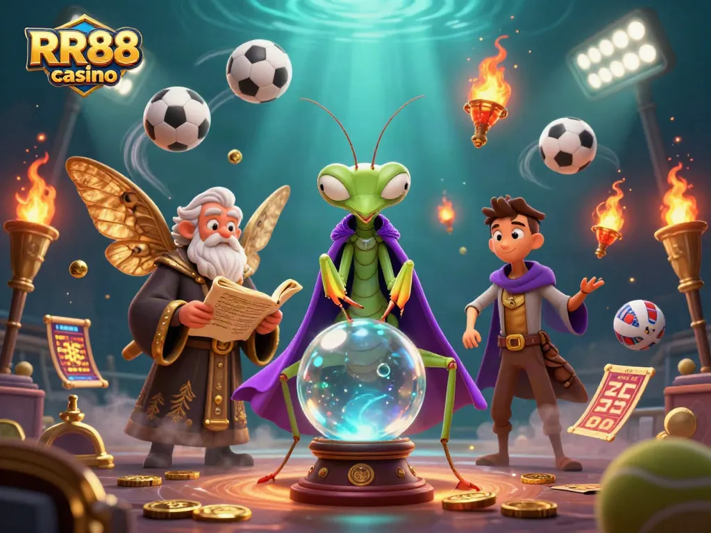 Engage with the thrilling world of RR88 casino through a captivating 3D illustration showcasing diverse gaming elements.