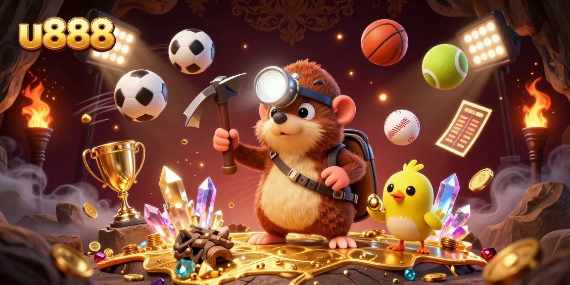 Engage with u888's thrilling treasure hunting adventure featuring vibrant elements and dynamic sports action.