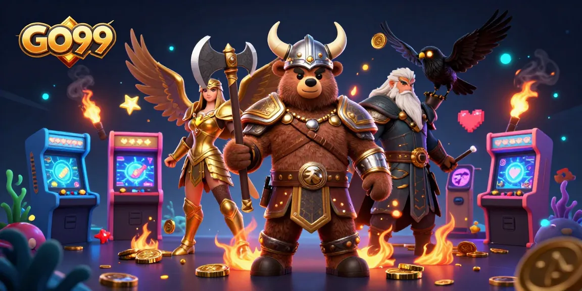 GO99 showcases dynamic gaming action with colorful characters and immersive fish shooting elements.