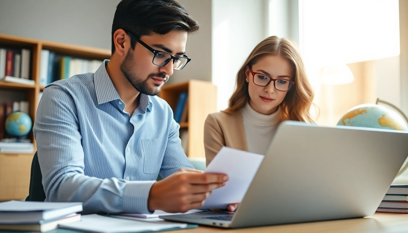 Client receiving guidance on eta application uk from a professional in a welcoming office.