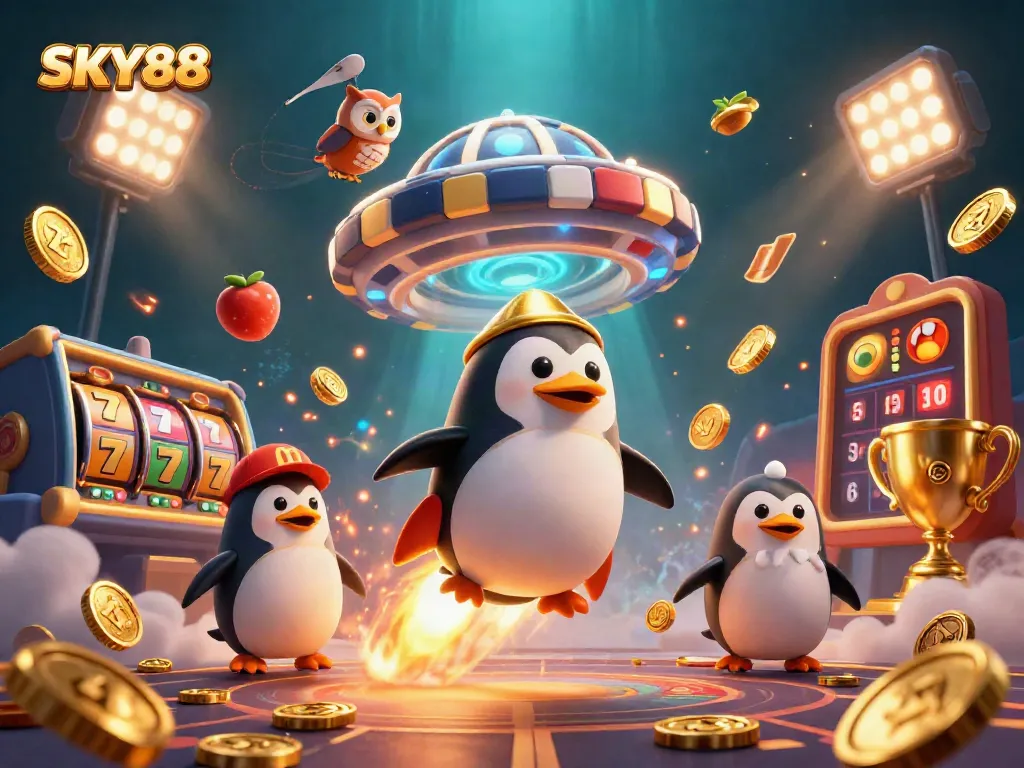 Experience the thrill of winning at SKY88 with engaging casino themes and vibrant imagery.