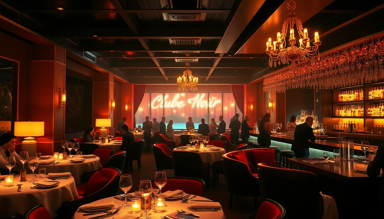 Dinner SXM at Club Noir, showcasing a vibrant, upscale nightlife atmosphere with luxury dining and signature cocktails.