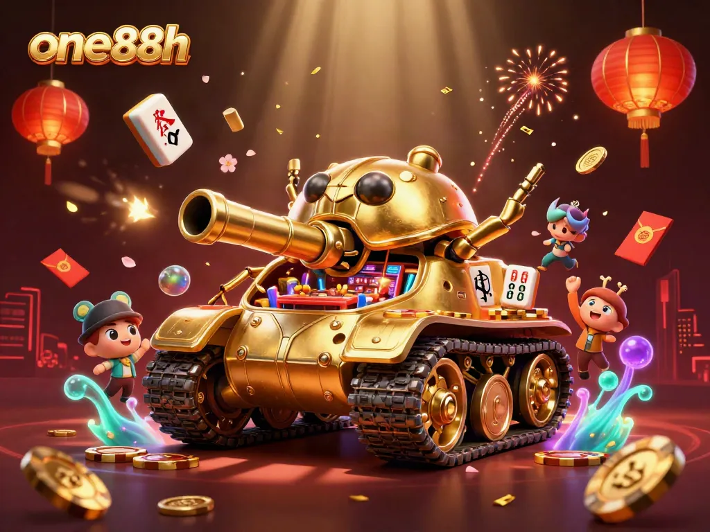 Experience the exciting world of online gaming at one88h, featuring immersive casino miniatures and festive elements.