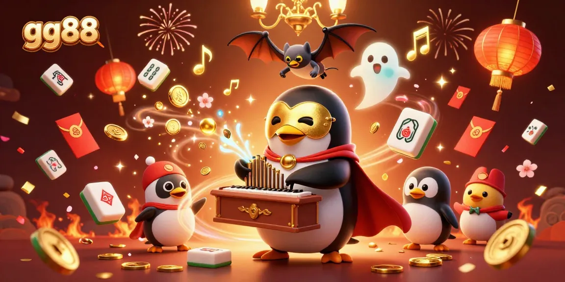 Experience thrilling games at gg88 with a vibrant, dynamic casino scene featuring unique characters.