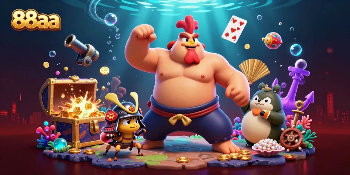 Experience thrilling action with 88aa's vibrant casino battles featuring unique characters and gaming elements.