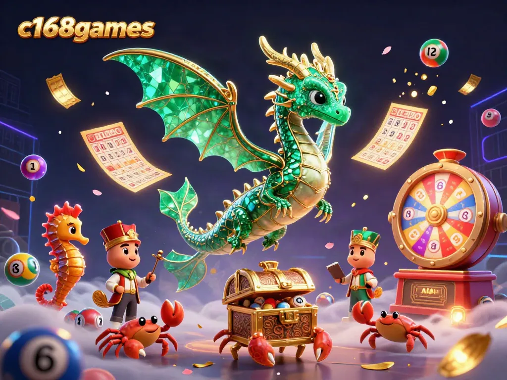 Experience winning with c168games in a vibrant, dynamic casino-themed illustration.