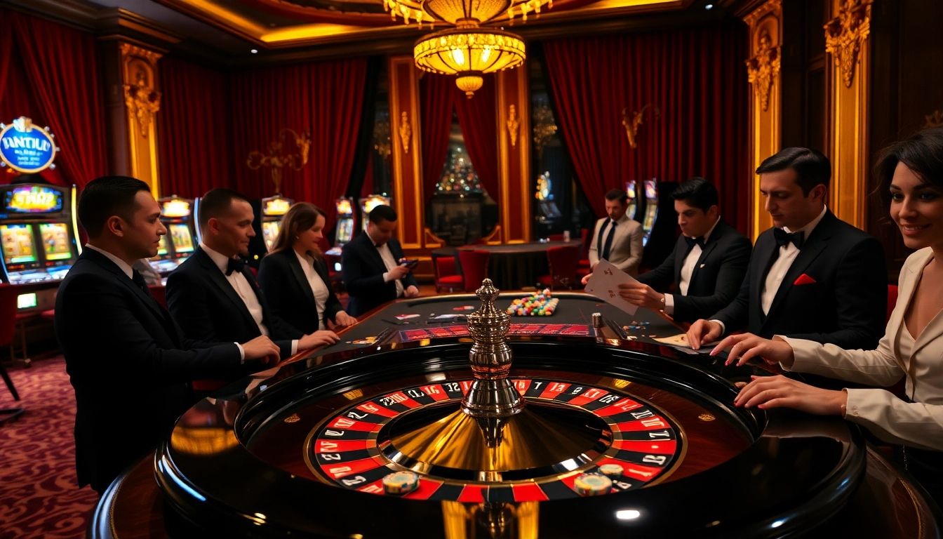 Winning at the casino with high-energy gameplay at https://kingarthurcafe.com/menu featuring roulette tables and poker chips.