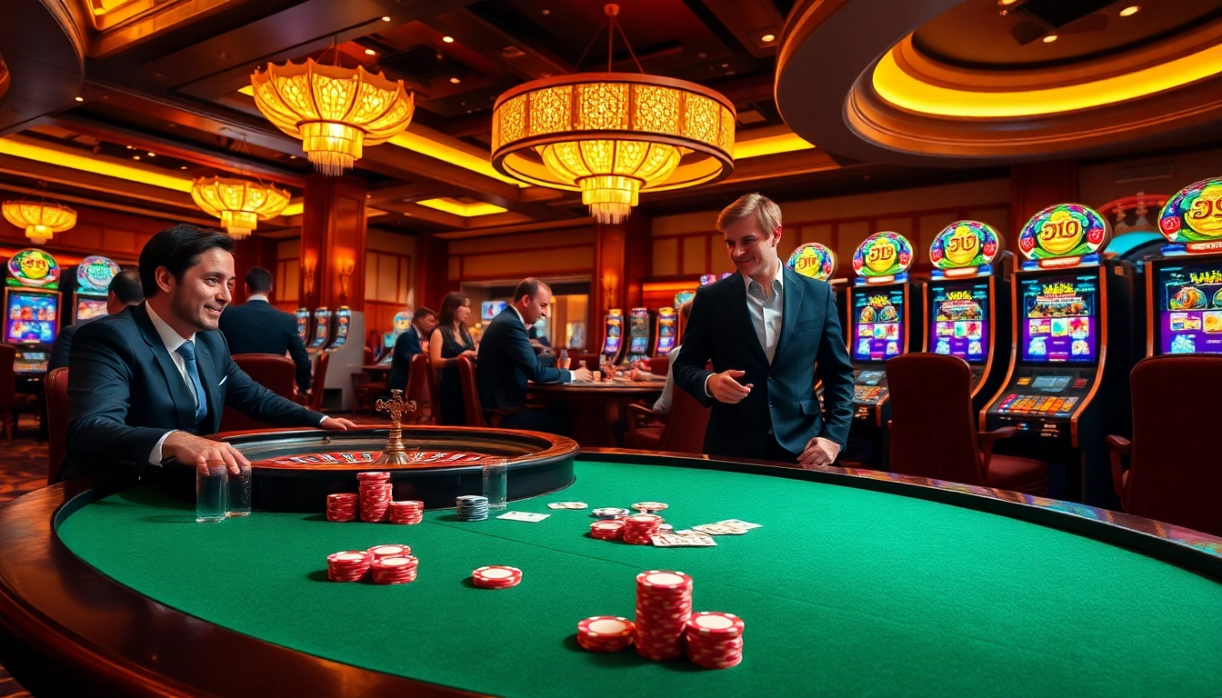 Experience thrilling gameplay with okfun at luxurious casino tables and exciting slot machines.