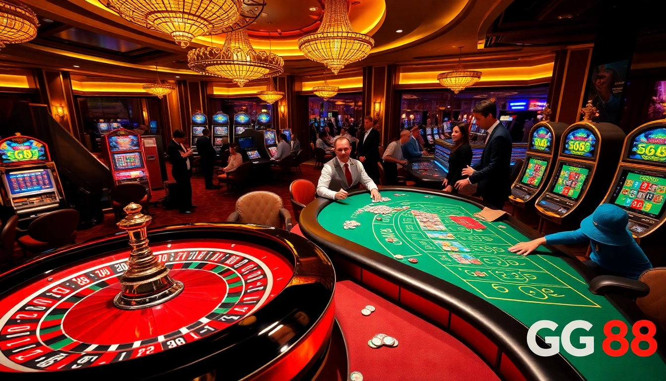 Experience the thrill of high-stakes gambling at GG 88 with vibrant casino tables and engaging gameplay.