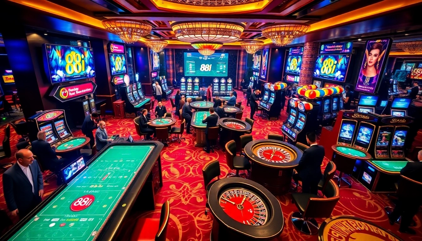 Engage in high-stakes gaming at 88i, featuring vibrant casino tables and exciting betting options.