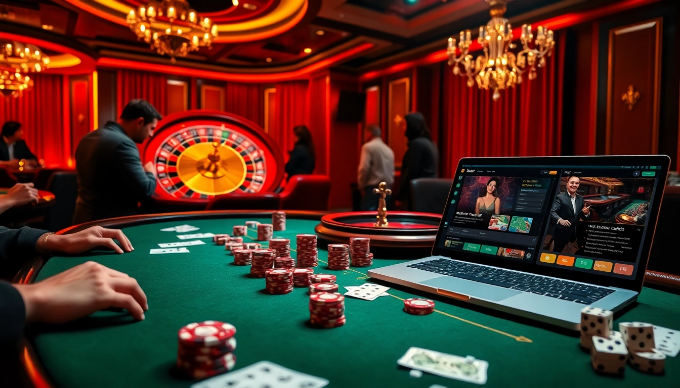 Engaging casino scene featuring poker chips and a roulette wheel, link sumvip highlighted.