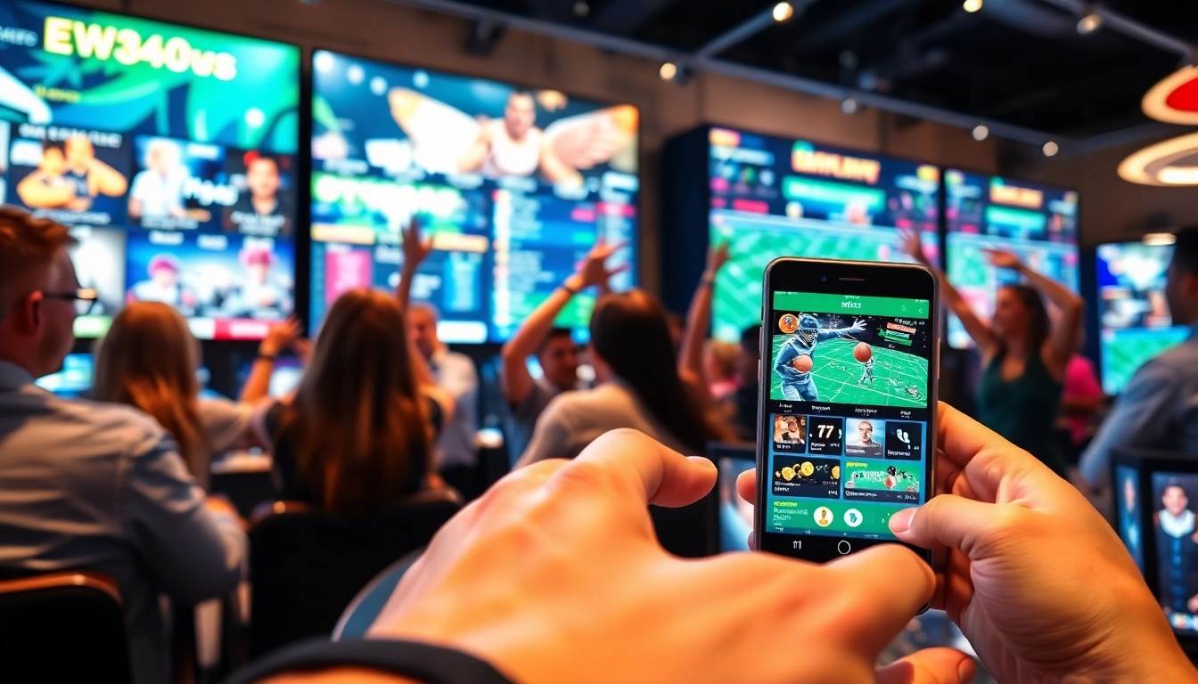 Exciting scene of online gaming at bk860s.com with players using mobile app and celebrating wins.