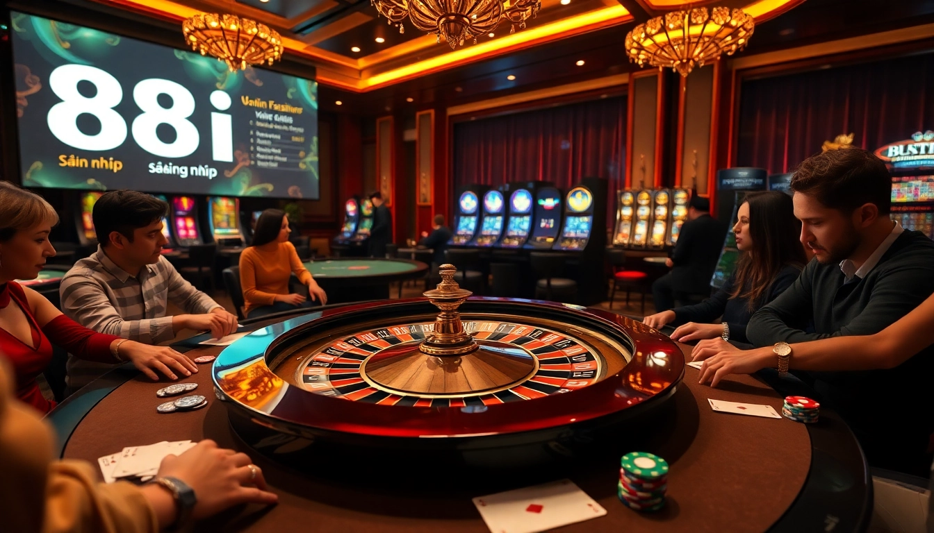 Experience the excitement of 88i đăng nhập at a luxurious casino table with chips and cards.