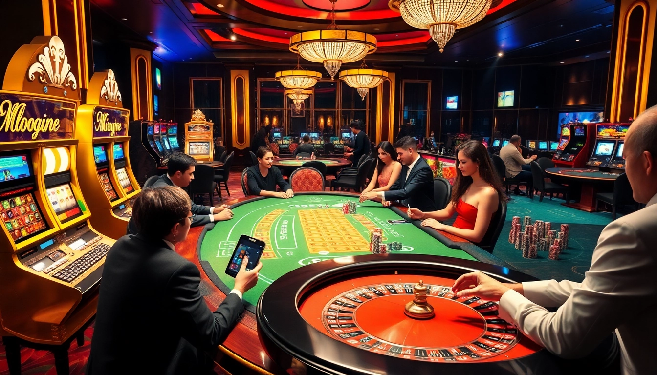 Players enjoying thrilling games at ww88 com casino with vibrant slots and upscale tables.