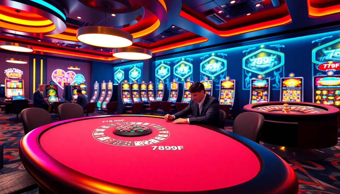 Experience high-stakes poker at 789F's luxurious casino tables, showcasing excitement and elegance.