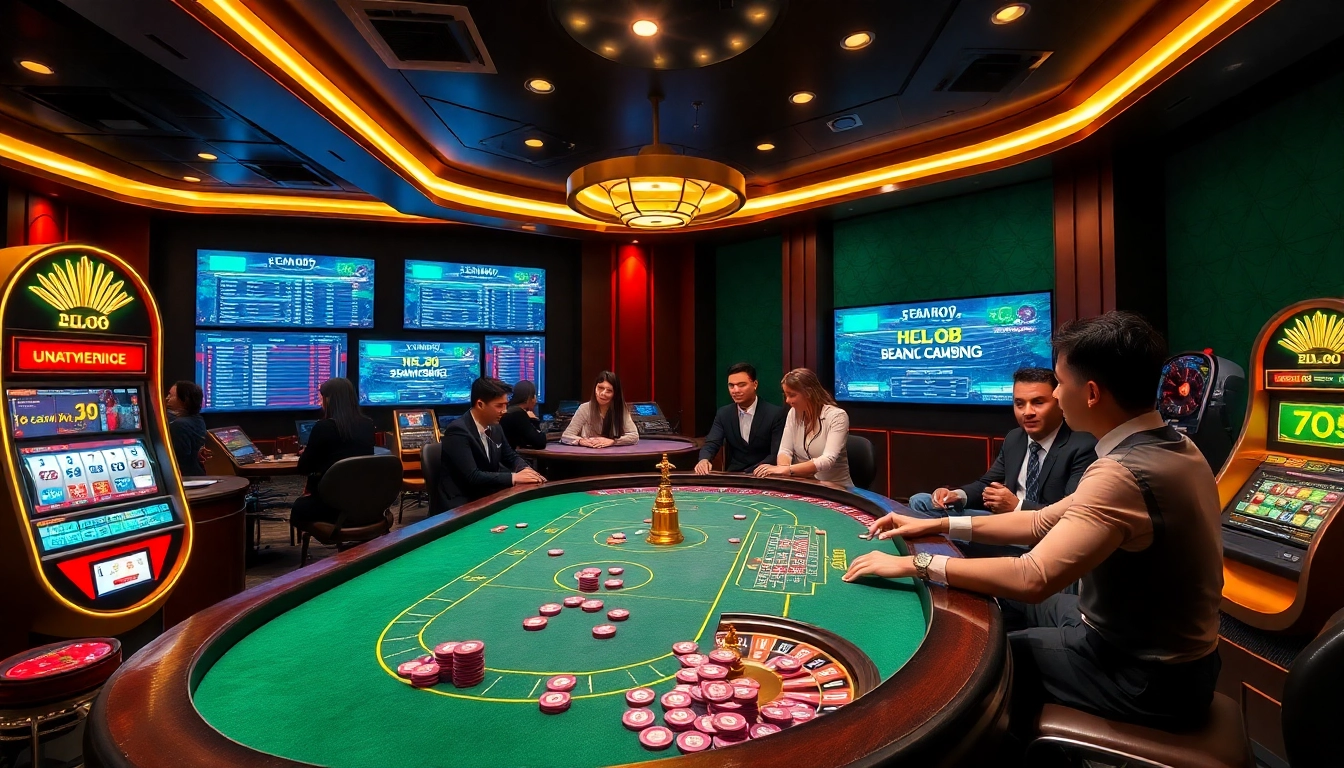 Experience thrilling gameplay at a casino table with online link hello88 gaming excitement.